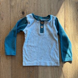 Cozy Kids Long Sleeve Shirt - Gray and Teal by Cat & Jack